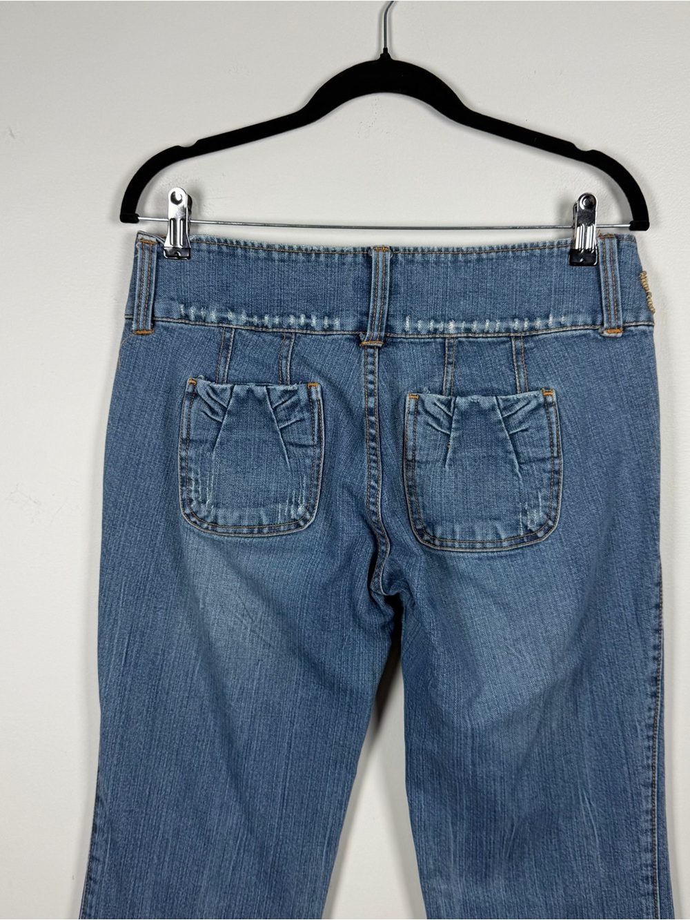 Vintage Y2K Decoded Blue Denim Flare Jeans Beaded Low Rise Boho Festival 9/10 - Picture 5 of 10
